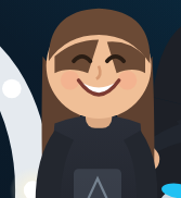 Cartoon illustration of Izzy, the It's Your Idea AI assistant