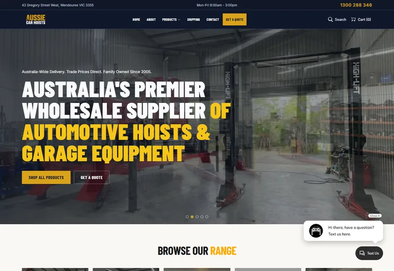 Aussie Car Hoists website