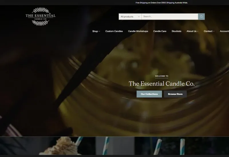 The Essential Candle Co. website