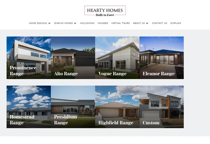 Hearty Homes website