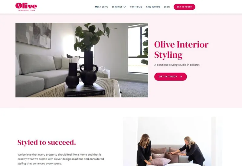 Olive Interior Styling website
