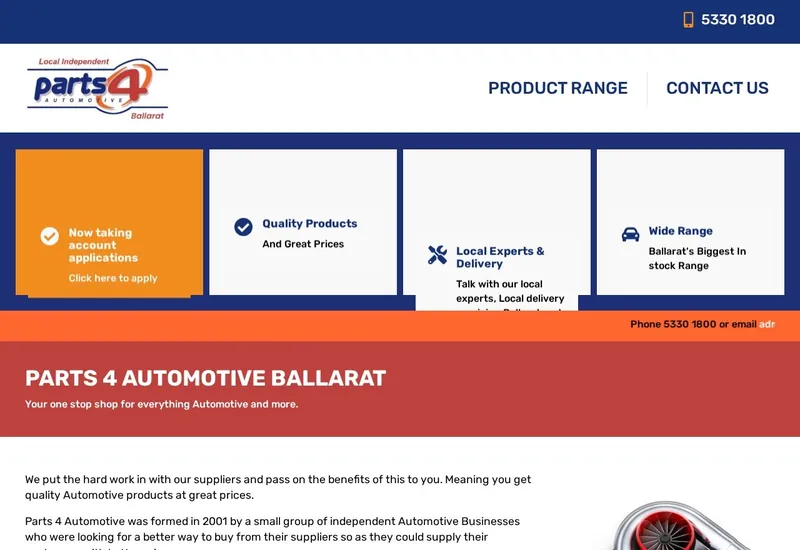 Parts4Ballarat website