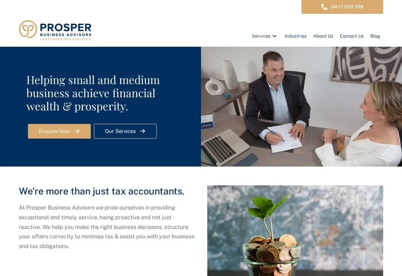 Prosper Business Advisors website