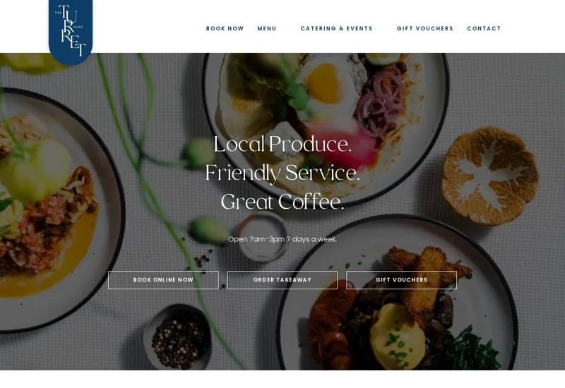 The Turret Cafe website
