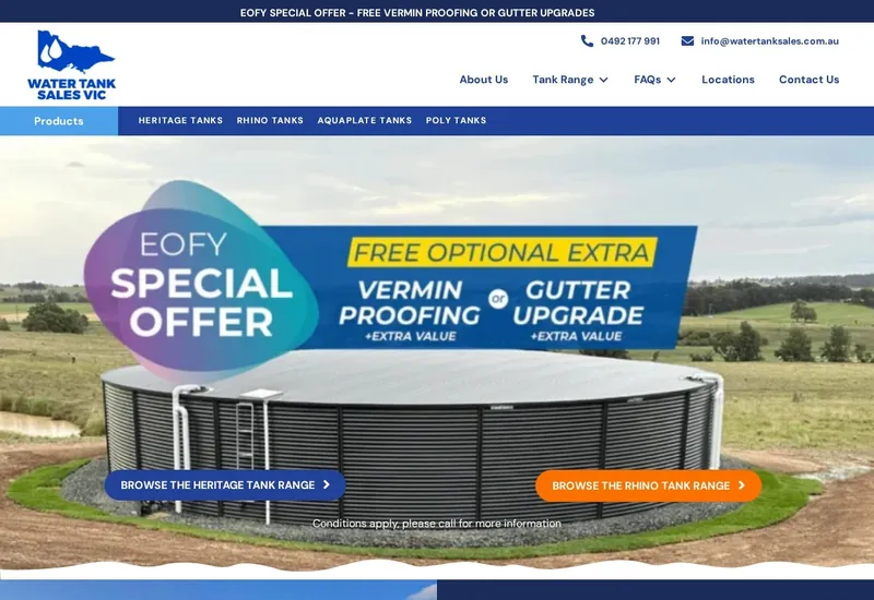 Water Tank Sales website